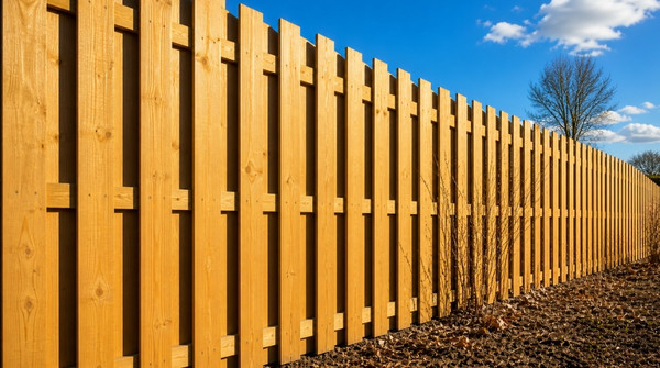 Hit and Miss Fencing in a Windy Garden near North Yorkshire